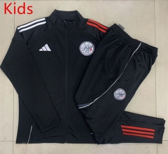 25-26 Ajax Black Kids/Youth Soccer Tracksuit-815