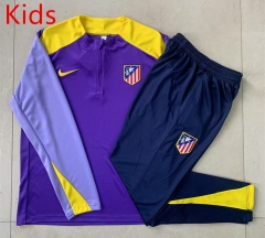 25-26 Atletico Madrid Purple Kids/Youth Soccer Tracksuit-815