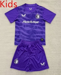 2025-2026 Feyenoord Rotterdam Goalkeeper Purple Kids/Youth Soccer Uniform-AY
