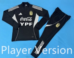 Player version 2025-26 Argentina Black Thailand Soccer Tracksuit-7411