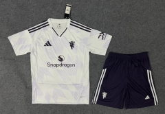 25-26 Manchester United Away White Thailand Soccer Uniform-6748