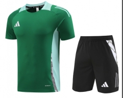 Adida s Green Soccer Short-Sleeves Tracksuit-LH