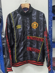 Retro version 93-95 Manchester United Black Thailand Soccer Trench Coat-8268