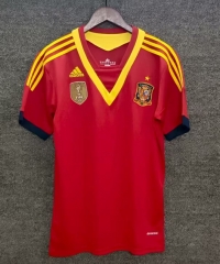 Retro Version 2013 Spain Home Red Thailand Soccer Jersey AAA-4130