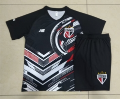 25-26 Sao Paulo Futebol Clube Black Inkjet Thailand Soccer Tracksuit -815