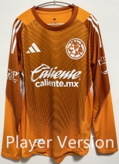 (S-4XL) Player Version 25-26 Club America Goalkeeper Orange LS Thailand Soccer Jersey AAA-912