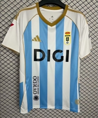 (S-4XL)25-26 Real Oviedo 2nd Away Blue&White Thailand Soccer Jersey AAA-2044