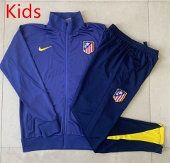 25-26  Atlético Madrid  Blue Kids/Youth Thailand Soccer Jacket Uniform -815