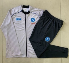 25-26 Napoli Light Gray Inkjet Thailand Soccer Jacket Uniform-815