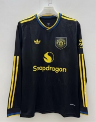 25-26 Manchester United 2nd Away Black LS Thailand Soccer Jersey AAA-422