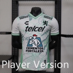 Player Version 25-26 Club León Away White& Green Thailand Soccer Jersey AAA-888