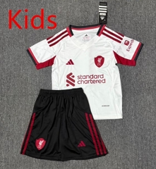 25-26 Liverpool Away White Kids/Youth Soccer Uniform-4247