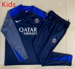 25-26 Paris SG Royal Blue Kids/Youth Soccer Tracksuit-815