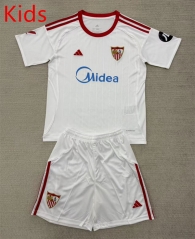 25-26 Sevilla Home White Kids/Youth Soccer Uniform-AY