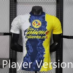 Player Version 2025-2026 Club America Yellow& Blue Thailand Soccer Jersey AAA-888