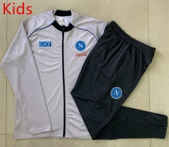 2025-26 Napoli Gray Thailand kids Soccer Jacket Uniform-815