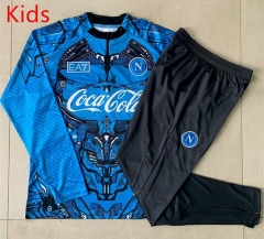 25-26 Napoli Blue Inkjet Kids/Youth Soccer Tracksuit-815