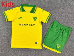 2025-26 Norwich City  Home Yellow Kids/Youth Soccer Uniform-7809