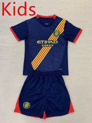 2024-2025 Girona FC Away Royal Blue Kids/Youth Soccer Uniform-AY