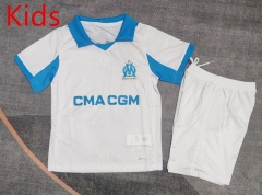 2025-26 Olympique de Marseille Home White kids Soccer Uniform-9484