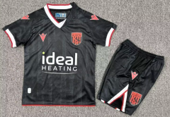 25-26 West Bromwich Albion Away Black Kids/Youth Soccer Uniform-7809