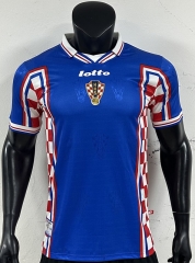Retro Version 1998 Croatia Away Blue Thailand Soccer Jersey AAA-3685