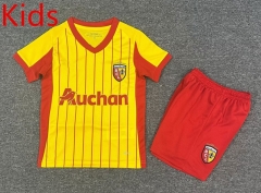 25-26 RC Lens Home Yellow&Red Kids/Youth Soccer Uniform-7809
