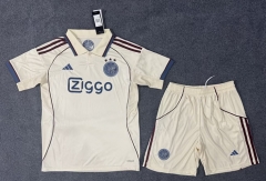2025-2026 Ajax 2nd Away Beige Soccer Uniform-6748