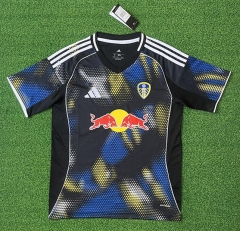 (S-4XL）25-26 Leeds United 2nd Away Blue&Black Thailand Soccer Jersey AAA-403