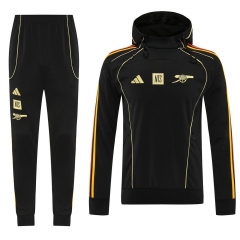 2025-26 Arsenal Black  Thailand Soccer Tracksuit Uniform With Hat-LH