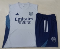 2025-2026  Arsenal Light Grey Vest Thailand Soccer Tracksuit-815