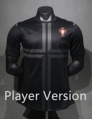 Player Retro Version 2013 Portugal  Away Black Thailand Soccer Jersey AAA-4563