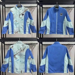 25-26 Monterrey Blue  Embroidered Thailand Trench Coat-9812