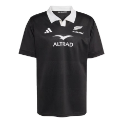 (With collar)2025-26 All Black  Home Black  Rugby Shirt