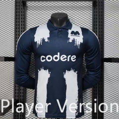 Player version 25-26 Monterrey White& Blue LS Thailand Soccer Jersey AAA-888