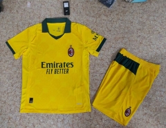 2025-26 AC Milan 2nd Away Yellow Soccer Uniform-718