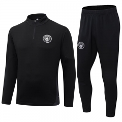 25-26 Manchester City Black Thailand Soccer Tracksuit Uniform-411