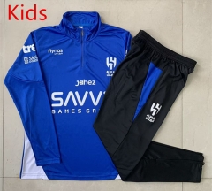 25-26 Al-Hilal SFC Color Blue Kids/Youth Soccer Tracksuit-815