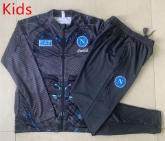 25-26 Napoli Dark Grey Thailand kids Soccer Jacket Uniform-815