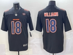 NFL Fashion Chicago Bears Black #18 Jersey(Logo3)-0840