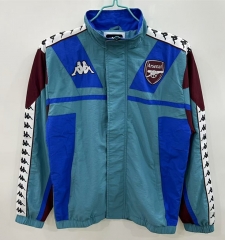 Retro Version 1967 Arsenal Blue Embroidered Full Rainproof Thailand Soccer Trench Coat-0255