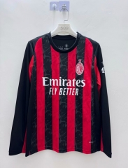 2025-26 AC Milan Home Red & Black LS Thailand Soccer Jersey AAA-7872