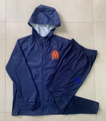 25-26 Olympique Marseille Royal Blue Thailand Soccer Trench Uniform With Hat-815