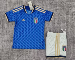 2025-26 Italy Home Blue kids Soccer Uniform