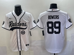 NFL  3rd Generation Joint Edition Las Vegas Raiders White#89 Jersey(Logo 6)-0840