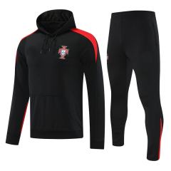 2024-2025 Portugal Black  Thailand Soccer Tracksuit with hat-815