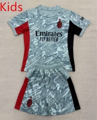 2025-26 AC Milan Goalkeeper Blue  Kids/Youth Soccer Uniform-0299