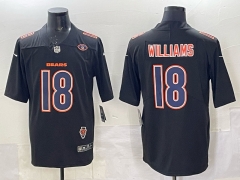 NFL Fashion Chicago Bears Black #18 Jersey(Logo7)-0840