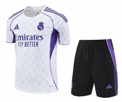 2025-2026 Real Madrid White&Purple Training Soccer Uniform-418