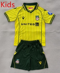 2025-26 Wrexham 2nd Away Yellow kids  Soccer Uniform-AY